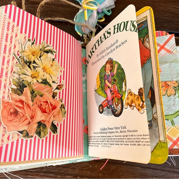 Martha’s House Little Golden Book Handmade Decorated Junk Journal 3 Signatures - Picture 10 of 15
